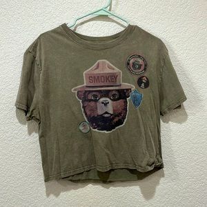Army Green Smokey The Bear Cropped T, Size: M, Brand: Marshalls